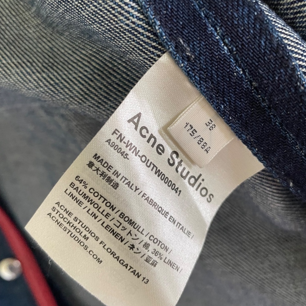 ACNE STUDIOS DENIM JACKET WITH RED LEATHER TRIM - Picture 5 of 5